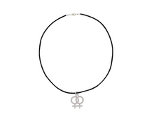 Load image into Gallery viewer, Bulk Lesbian Same Sex Female Symbol Black Cord Necklaces - Gay Pride Jewelry - The Awareness Company
