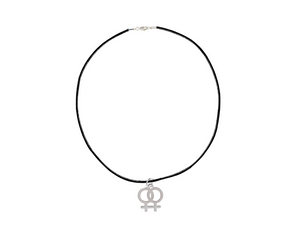 Bulk Lesbian Same Sex Female Symbol Black Cord Necklaces - Gay Pride Jewelry - The Awareness Company