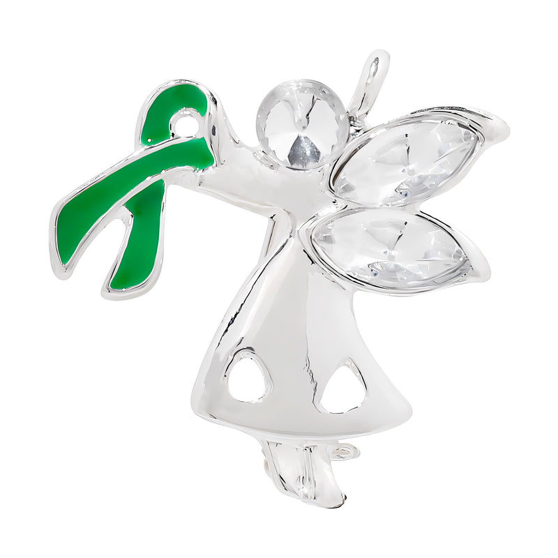 Bulk Angel By My Side Green Ribbon Pins for Mental Illness and Organ Donation