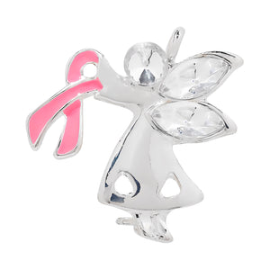 Breast Cancer Hope Courage Strength Pink Ribbon Bracelet w/Free Pin Offer