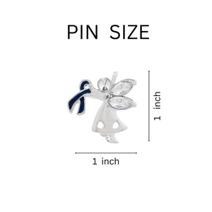Angel By My Side Dark Blue Ribbon Pins - The Awareness Company