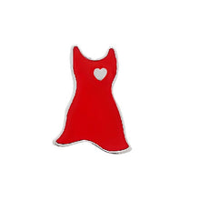 Load image into Gallery viewer, Small Red Dress Shaped Pins