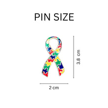 Load image into Gallery viewer, Bulk Large Autism Ribbon Awareness Pins Bulk - The Awareness Company
