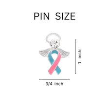 Load image into Gallery viewer, Angel Pink and Blue Ribbon Tac Pins for Sudden Infant Death Syndrome - The Awareness Company