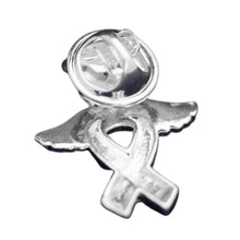 Load image into Gallery viewer, 10 Pack Pink Breast Cancer Ribbon Angel Pins