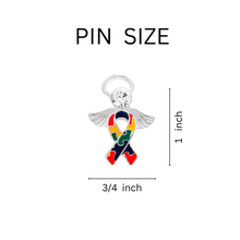 Load image into Gallery viewer, Bulk Angel Tac Autism Ribbon Pins Wholesale, Autism Angel Awareness Jewelry