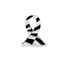 Load image into Gallery viewer, Zebra Print Ribbon Lapel Pins for Rare Disease, EDS, hEDS