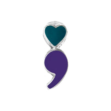 Load image into Gallery viewer, Bulk Semicolon Suicide Awareness Pins, Suicide Prevention Lapel Brooch - The Awareness Company