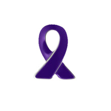 Load image into Gallery viewer, Bulk Small Purple Ribbon Lapel Pins Wholesale, Lupus, Crohns, Alzheimers - The Awareness Company