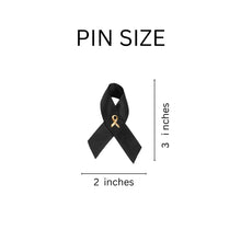 Load image into Gallery viewer, Black Ribbon Satin Lapel Pins