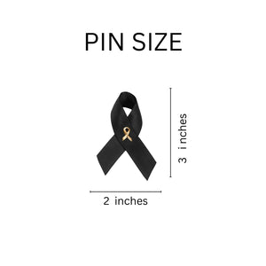 Black Ribbon Satin Lapel Pins