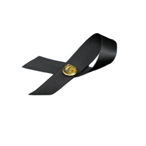 Black Ribbon Satin Lapel Pins