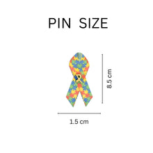 Load image into Gallery viewer, Bulk Satin Autism Awareness Ribbon Pins Wholesale
