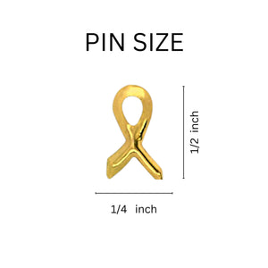 25 Pack Satin Light Blue Ribbon Awareness Pins