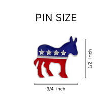 Load image into Gallery viewer, Bulk Democratic Donkey Patriotic Pin, Democratic Party Pins