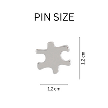 Load image into Gallery viewer, Bulk Silver Autism Awareness Puzzle Piece Shaped Pins, Autism Awareness