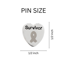 Load image into Gallery viewer, Gray Ribbon Survivor Pins Wholesale