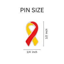 Load image into Gallery viewer, Red Yellow Ribbon Pins Wholesale, Hepatitis C AwarenessRed Yellow Ribbon Pins Wholesale, Hepatitis C Awareness