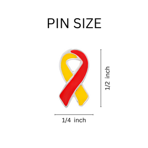 Red Yellow Ribbon Pins Wholesale, Hepatitis C AwarenessRed Yellow Ribbon Pins Wholesale, Hepatitis C Awareness