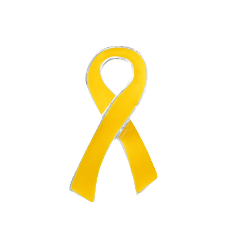 Large Flat Gold Ribbon Tac Pin Wholesale, Pediatric Cancer Awareness Pin