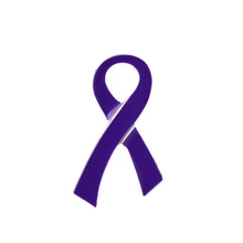 Load image into Gallery viewer, Flat Purple Ribbon Cancer Pins for Alzheimers, Domestic Violence, Cancer