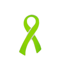 Load image into Gallery viewer, Large Flat Lyme Disease Lime Green Ribbon Tac Pins Wholesale