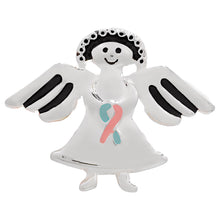 Load image into Gallery viewer, Pink &amp; Blue Ribbon Angel Pins Wholesale, SIDS Awareness Jewelry