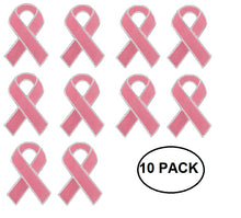 Load image into Gallery viewer, 10 Pack Pink Ribbon Pins