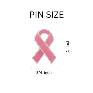 10 Pack Pink Ribbon Pins