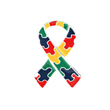 Load image into Gallery viewer, Bulk Autism Ribbon Awareness Pins, Autism Ribbons for Fundraising - The Awareness Company