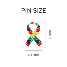 Load image into Gallery viewer, Bulk Autism Ribbon Awareness Pins, Autism Ribbons for Fundraising - The Awareness Company