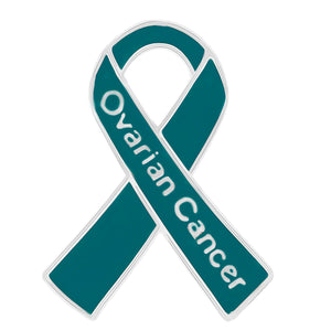 10 Pack Teal Ovarian Cancer Ribbon Pins