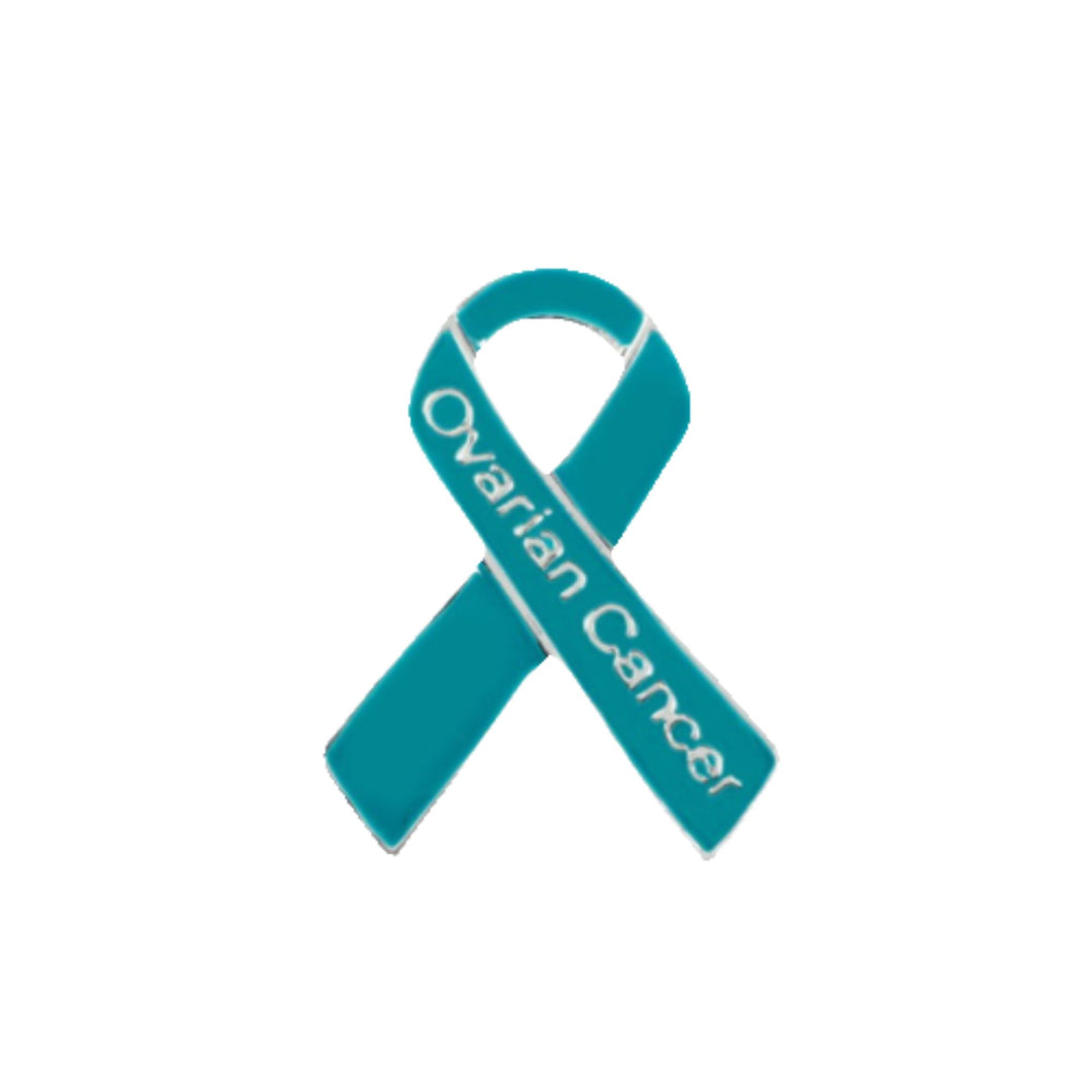 Bulk Ovarian Cancer Ribbon Pins Wholesale, Teal Ovarian Cancer Ribbons - The Awareness Company