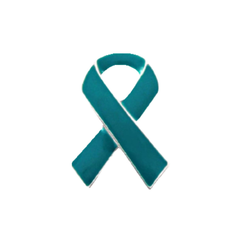 Teal Ribbon Pins in bulk for Ovarian Cancer, Teal Rape Awareness Pins - The Awareness Company