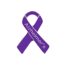 Load image into Gallery viewer, Bulk Alzheimer&#39;s Awareness Ribbon Pins, Purple Alzheimers Ribbons - The Awareness Company