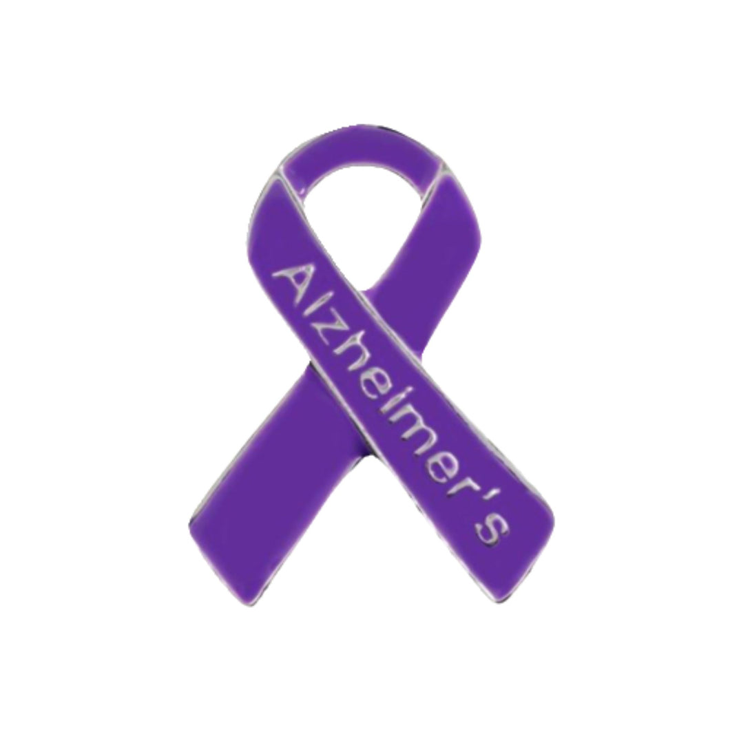 Bulk Alzheimer's Awareness Ribbon Pins, Purple Alzheimers Ribbons - The Awareness Company