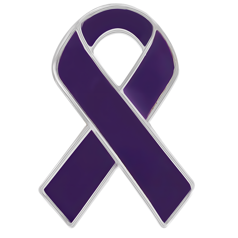 10 Pack Purple Ribbon Awareness Pins