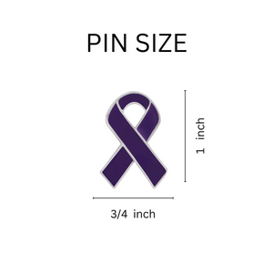 10 Pack Purple Ribbon Awareness Pins