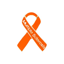 Load image into Gallery viewer, Bulk Multiple Sclerosis Awareness Ribbon Lapel Pins, MS Orange Ribbon Pins - The Awareness Company