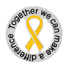 Load image into Gallery viewer, Circle Gold Ribbon Childhood Cancer Awareness Pins