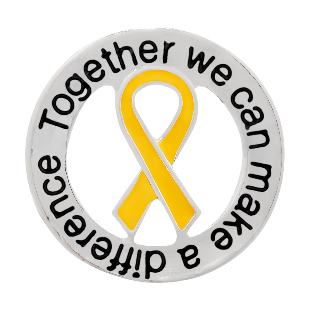 Circle Gold Ribbon Childhood Cancer Awareness Pins