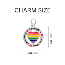 Load image into Gallery viewer, Rainbow Heart Love Wins Silver Beaded Charm Bracelets