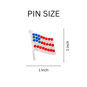 Crystal American Flag Pin Wholesale, Patriotic Flag Pin