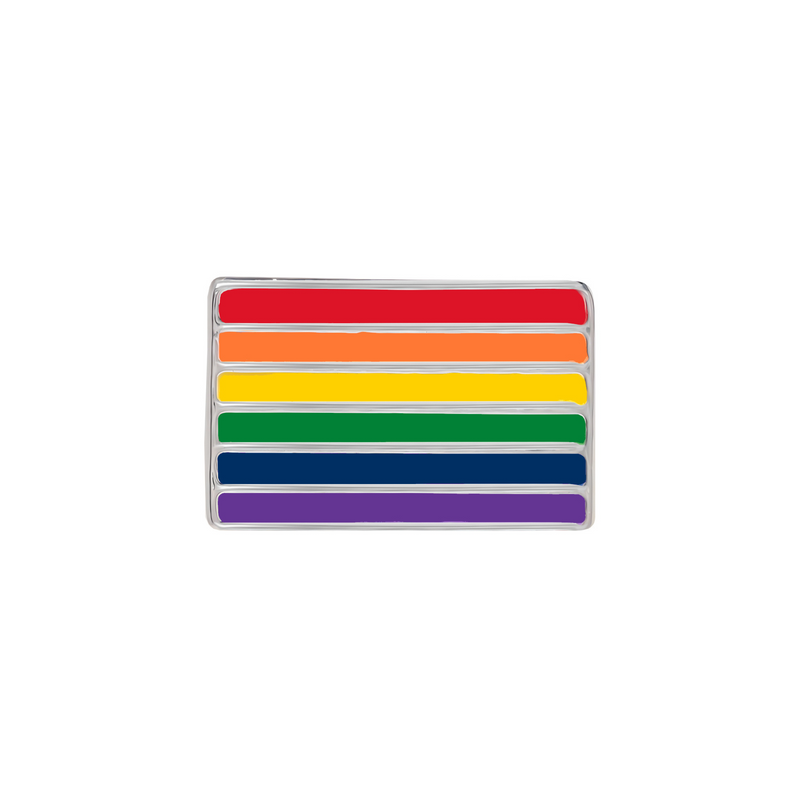 Rectangle Rainbow Flag Pins
