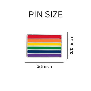 Rectangle Rainbow Flag Pins