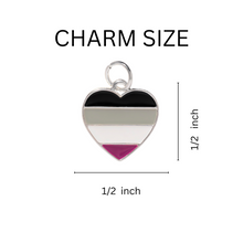 Load image into Gallery viewer, Bulk Asexual LGBTQ Pride Heart Hanging Charms - Gay Pride Charms - The Awareness Company