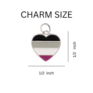 Bulk Asexual Heart Retractable Charm Bracelets - The Awareness Company