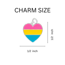 Load image into Gallery viewer, Bulk Pansexual Heart Retractable Charm Bracelets, LGBTQ Jewelry - The Awareness Company