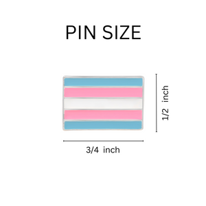 Bulk Rectangle Transgender Flag Pins, Bulk Transgender Lapel Pins