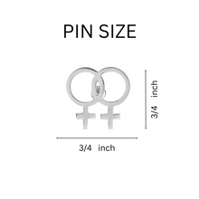 Load image into Gallery viewer, Bulk Same Sex Female Symbol Pins, Bulk Lesbian Flag Pins